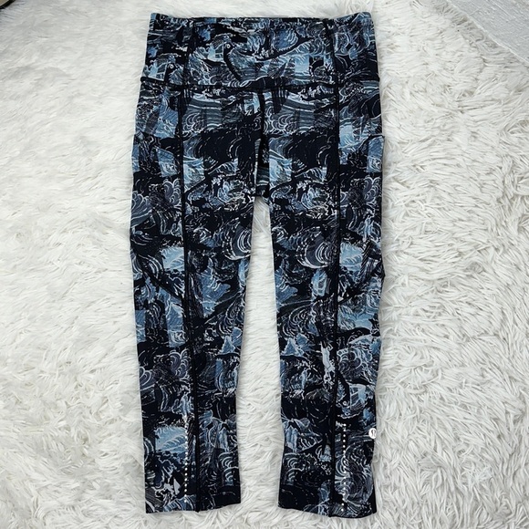 Lululemon Fast & Free Crop II *Nulux 19" Eternal Wave Starlight Black - Picture 2 of 8